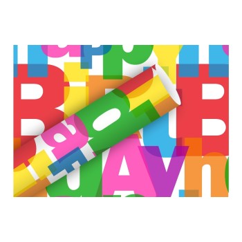 B+C Geschenkpapier 2mx70cm, Power Birthday