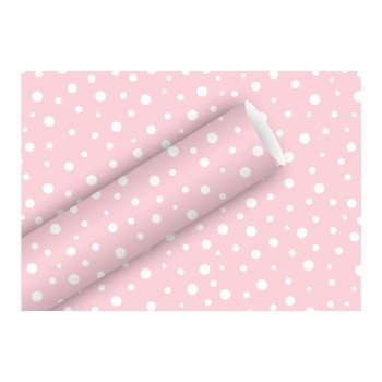 B+C Geschenkpapier 2mx70cm, Polka Dots zartrosa