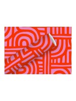 B+C Geschenkpapier 2mx70cm, By Nature Labyrinth rot