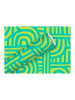 B+C Geschenkpapier 2mx70cm, By Nature Labyrinth Türkis