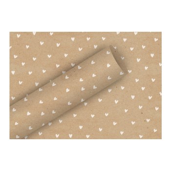 B+C Geschenkpapier 2mx70cm, By Nature Herzilein weiss