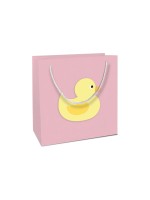 B+C Geschenktasche Ente Baby rosa, Grösse: 18 x 21 x 8 cm
