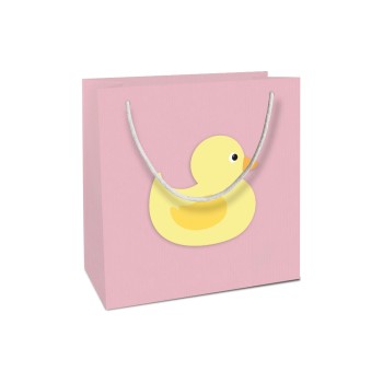 B+C Geschenktasche Ente Baby rosa, Grösse: 18 x 21 x 8 cm