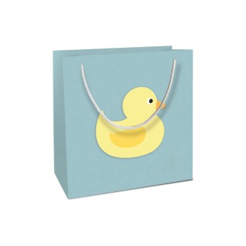 B+C Geschenktasche Ente Baby blau, Grösse: 18 x 21 x 8 cm