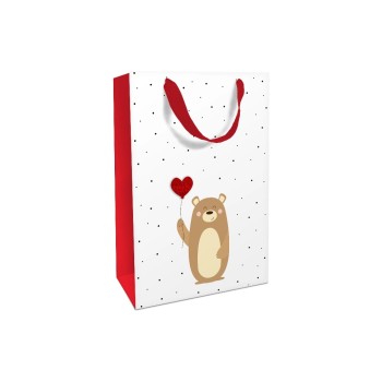 B+C Geschenktasche Tapsy Bear, Grösse: 26 x 36 x 13 cn