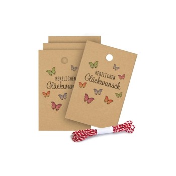 B+C Geschenkanhänger 5-teilig, Herzlichen Glückwunsch