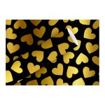 Braun + Company Papier cadeau Coeurs, noir, 1.5 m x 70 cm
