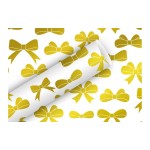 B+C Geschenkpapier 1,5mx70cm, 83 gm2, Schleifen gold