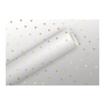Braun + Company Film cadeau Coeurs, or, 2.5 m x 70 cm