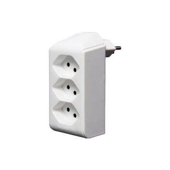 Brennenstuhl Fiche de branchement 3 x T13, pivotant à 300°, blanc Brennenstuhl Fiche de branchement 3 x T13, pivotant à 300°, blanc