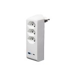 Brennenstuhl 3-fach Abzweigstecker drehbar, 300 Grad, USB A/C, ohne Schalter