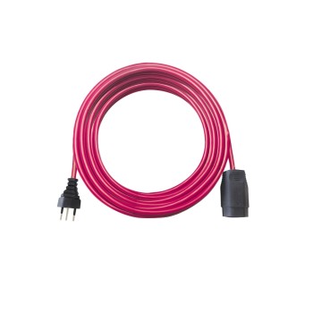 Kunststoff-Verlängerungscâble, 10m, rouge , 10m, rouge , 3-polig, T12/T13 Kunststoff-Verlängerungscâble, 10m, rouge , 10m, rouge , 3-polig, T12/T13