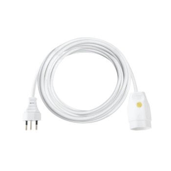 Kunststoff-Verlängerungscâble, 3m, blanc, 3m, blanc, 3-polig, T12/T13 Kunststoff-Verlängerungscâble, 3m, blanc, 3m, blanc, 3-polig, T12/T13