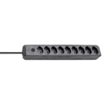 Brennenstuhl Eco-Line Steckdosenleiste, 9xT13, ohne Schalter, black, 2m cable