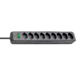 Brennenstuhl Eco-Line multiprises, 9xT13, avec Schalter, noir, 2m câble