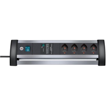 Brennenstuhl Alu-Office-Line 4xT13, protected power strip 60'000A