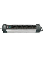 Brennenstuhl Premium-Alu-Line Steckerleiste, 10xT13, mit Schalter, sz/alu, 3m Kabel