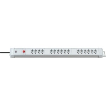 16xT13 power strip, without switch, gray, 2m cable, with child protection
