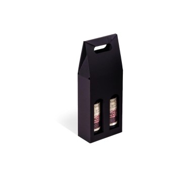 Brieger Tragverpack. Wein Ligne Noire 1 Stk, black , 2 Flaschen, 16.2 x 33.5 x 8.1 cm