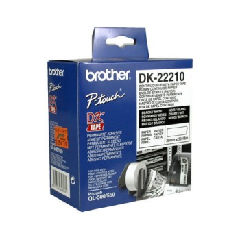 Brother P-touch DK-22210 Endlos-Etiketten, Papier 29mm x 30.48m