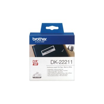 Brother P-touch DK-22211 Endlos-Etiketten, Film 29mm x 15.24m weiss
