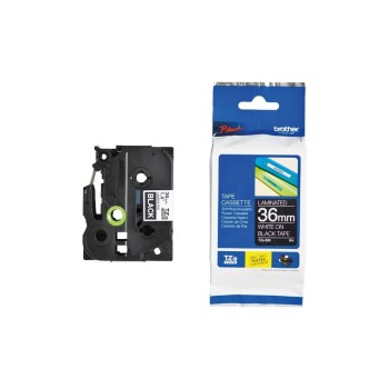 Brother P-Touch Schriftbänder, laminiert, Band black , Schrift white, 36 mm Brother P-Touch Schriftbänder, laminiert, Band black , Schrift white, 36 mm