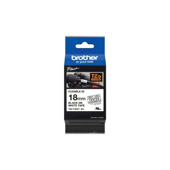Brother P-Touch Schriftbänder, Flexitape, 18 mm, Band white, Schrift black 
