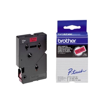 Brother P-Touch Schriftb TC, 12 mm, Band red, Schrift black 