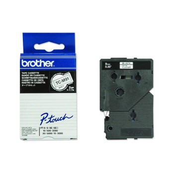 Brother P-Touch Schriftb TC, 9 mm, Band klar-matt, Schrift black Brother P-Touch Schriftb TC, 9 mm, Band klar-matt, Schrift black