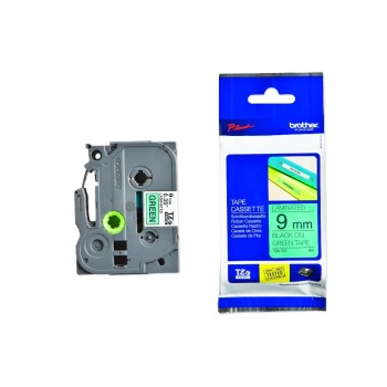 Brother P-Touch Schriftbänder,lami., Band grün,Schrift black ,9 mm