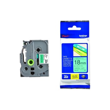 Brother P-Touch Schriftbänder,lami., Band grün,Schrift black ,18 mm