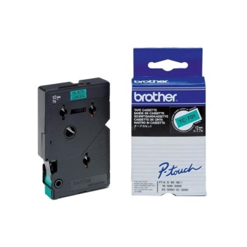 Brother P-Touch Schriftb TC, 12 mm, Band grün, Schrift black Brother P-Touch Schriftb TC, 12 mm, Band grün, Schrift black