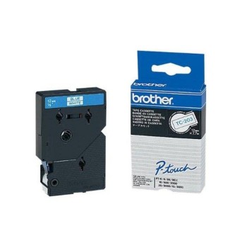 Brother P-Touch Schriftb TC, 12 mm, Band white, Schrift blue