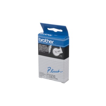 Brother P-touch Schriftband TC-201, TC-Band, laminiert,black auf white, 12mm, 7.7m Brother P-touch Schriftband TC-201, TC-Band, laminiert,black auf white, 12mm, 7.7m