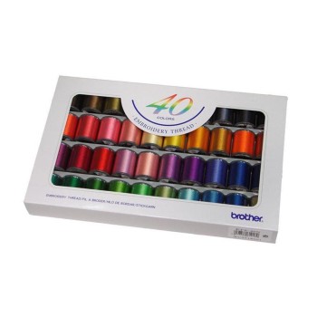 Brother Stickfäden, Set mit 40 Farben Hochglanzgarn (ETS40) Brother Stickfäden, Set mit 40 Farben Hochglanzgarn (ETS40)