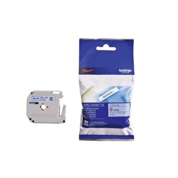 Brother P-touch Farbband M-K521, M-Band, nicht laminiert,schwarz auf blau, 9mm, 8m