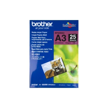 Brother Inkjet paper matt, A3, 25 sheets, BP-60MA3 Brother Inkjet paper matt, A3, 25 sheets, BP-60MA3