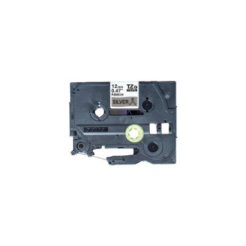 Brother P-touch Schriftband TZE-R931, Stoffband, black  auf silver, 12mm, 4m