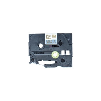 Brother P-touch Schriftband TZE-RL34, Stoffband, gold auf hell-blue, 12mm, 4m Brother P-touch Schriftband TZE-RL34, Stoffband, gold auf hell-blue, 12mm, 4m