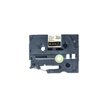 Brother P-touch Schriftband TZE-R334, Stoffband, gold auf black , 12mm, 4m