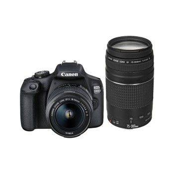 Canon EOS 2000D Kit, 24 MP, inkl. Objektiv EF-S 18-55mm IS / 75-300 III