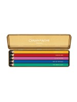 Caran dAche Maxi Bleistift HB Regenbogen, 5 Stk, assortiert, Metall-Etui