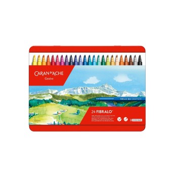 Caran d'Ache Fibralo Fasermaler, Metallschachtel avec 24 Farben