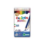 Carioca Crayons aquarelle de couleur Boîte en métal, 12 pièces, multicolore