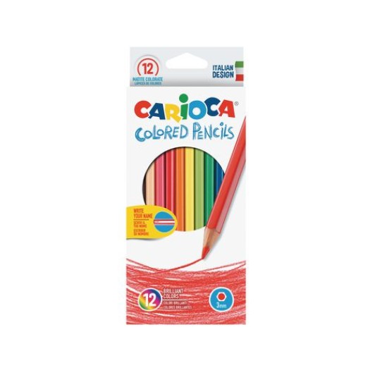 Carioca Crayons de couleur Hexagonal 12 pièces, multicolores