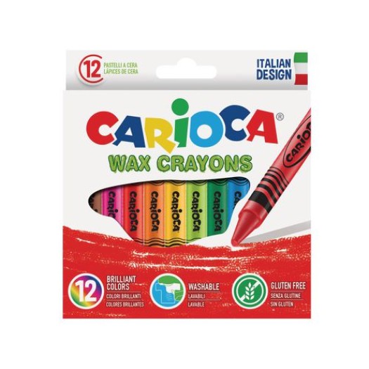 Carioca Crayon gras de couleur Wax 12 pièces, multicolores