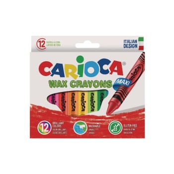 Carioca Crayon gras de couleur Maxi Wax 12 pièces, multicolores Carioca Crayon gras de couleur Maxi Wax 12 pièces, multicolores
