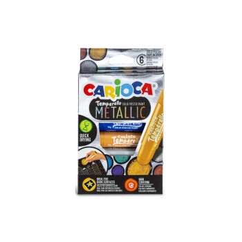 Carioca Peinture à poster Temperello Metallic 6 pièces, multicolores