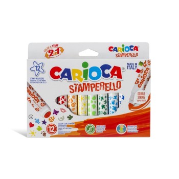 Carioca Fasermaler with Stempel Stamperell, 12er Pack
