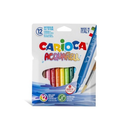 Carioca Feutres de coloriage Acquarell 12 pièces, multicolores